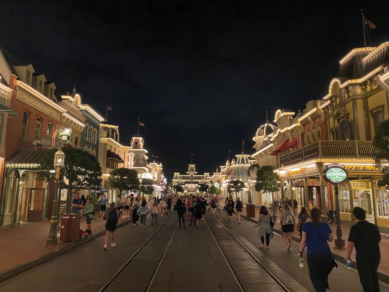 Main Street, USA at Magic Kingdom at night